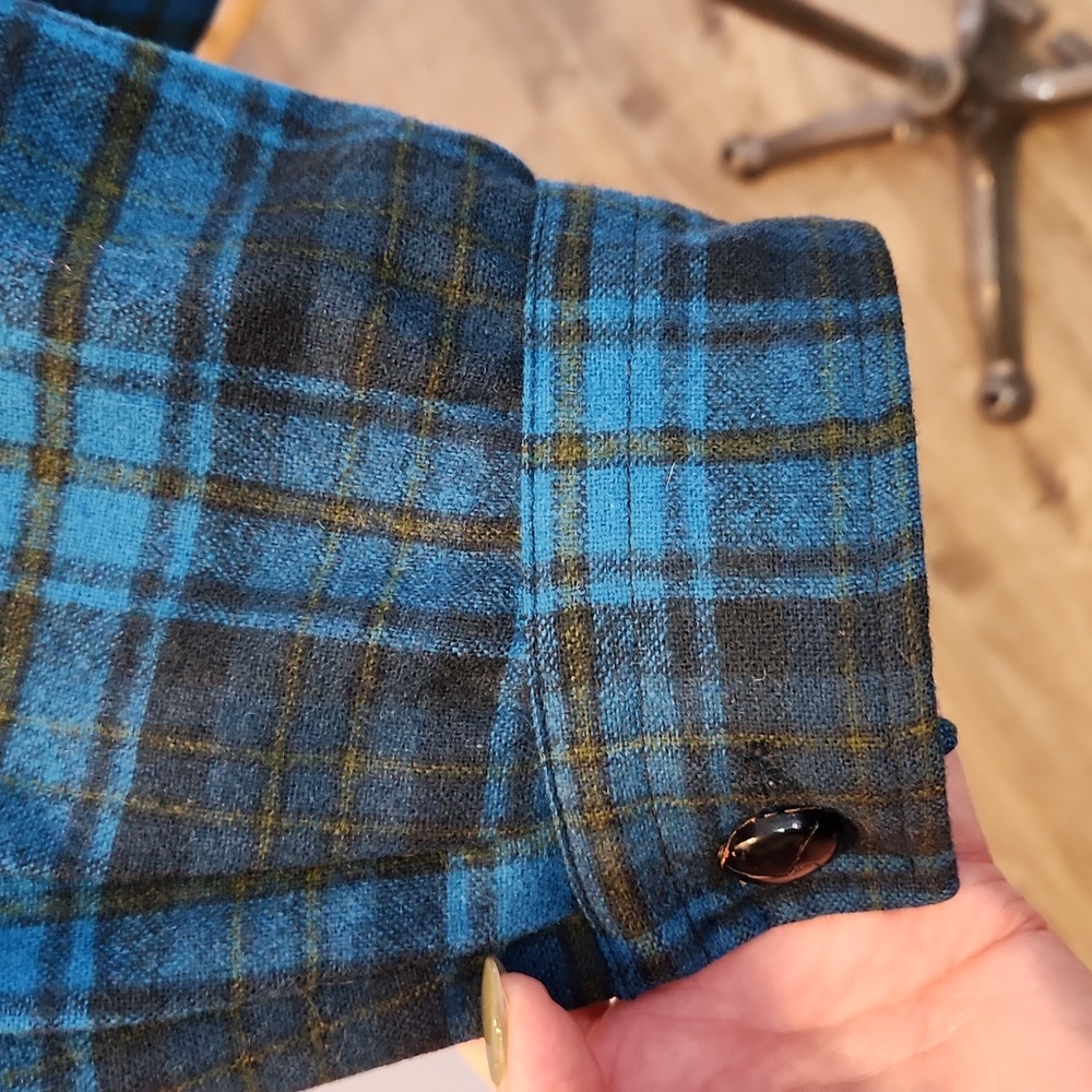 Pendleton Wool Jacket Shacket Blue Black Plaid Si… - image 4